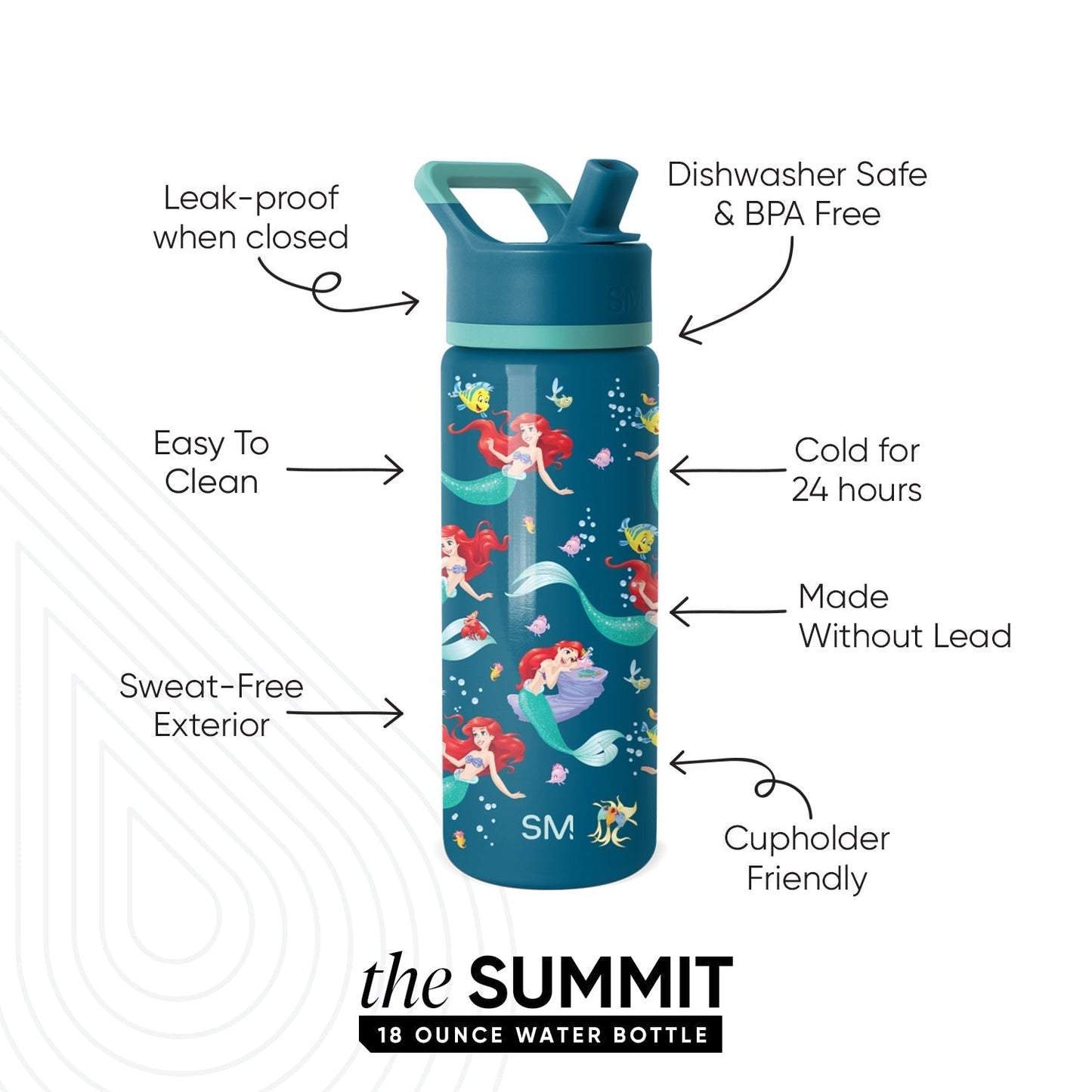 Summit Kids Water Bottle with Straw Lid